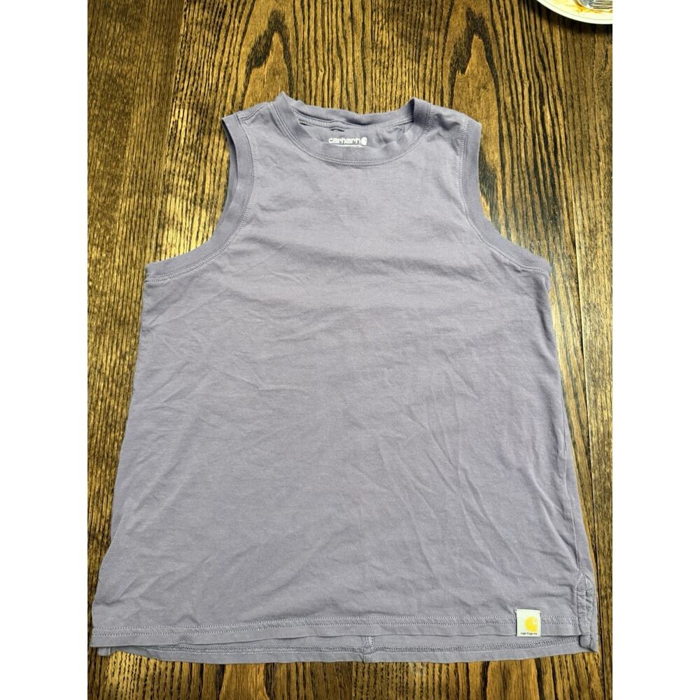 Carhartt for Women Small (4-6) Sleeveless Purple Cotton Tank Top Work Shirt